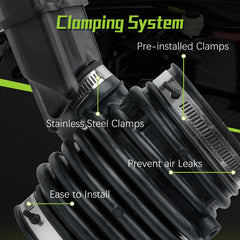 VINMS clamps included provide secure installation and leak-free performance.