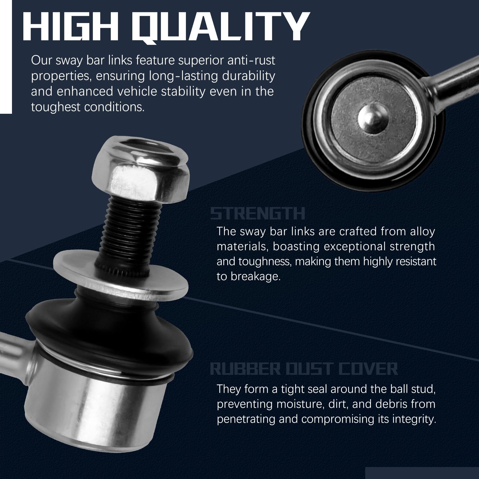 VINMS K750043 front sway bar link for Rav4 supports smoother ride and control.