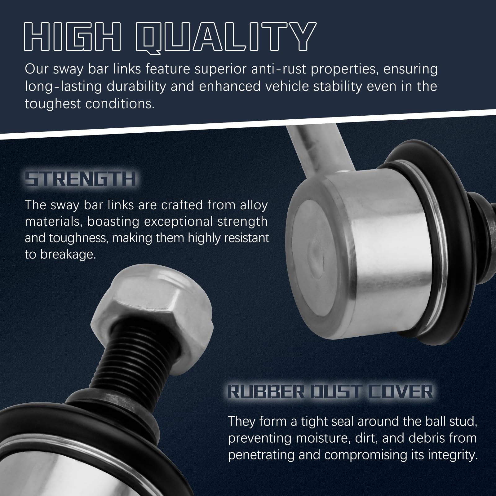 VINMS premium material sway bar link close-up highlighting rugged construction