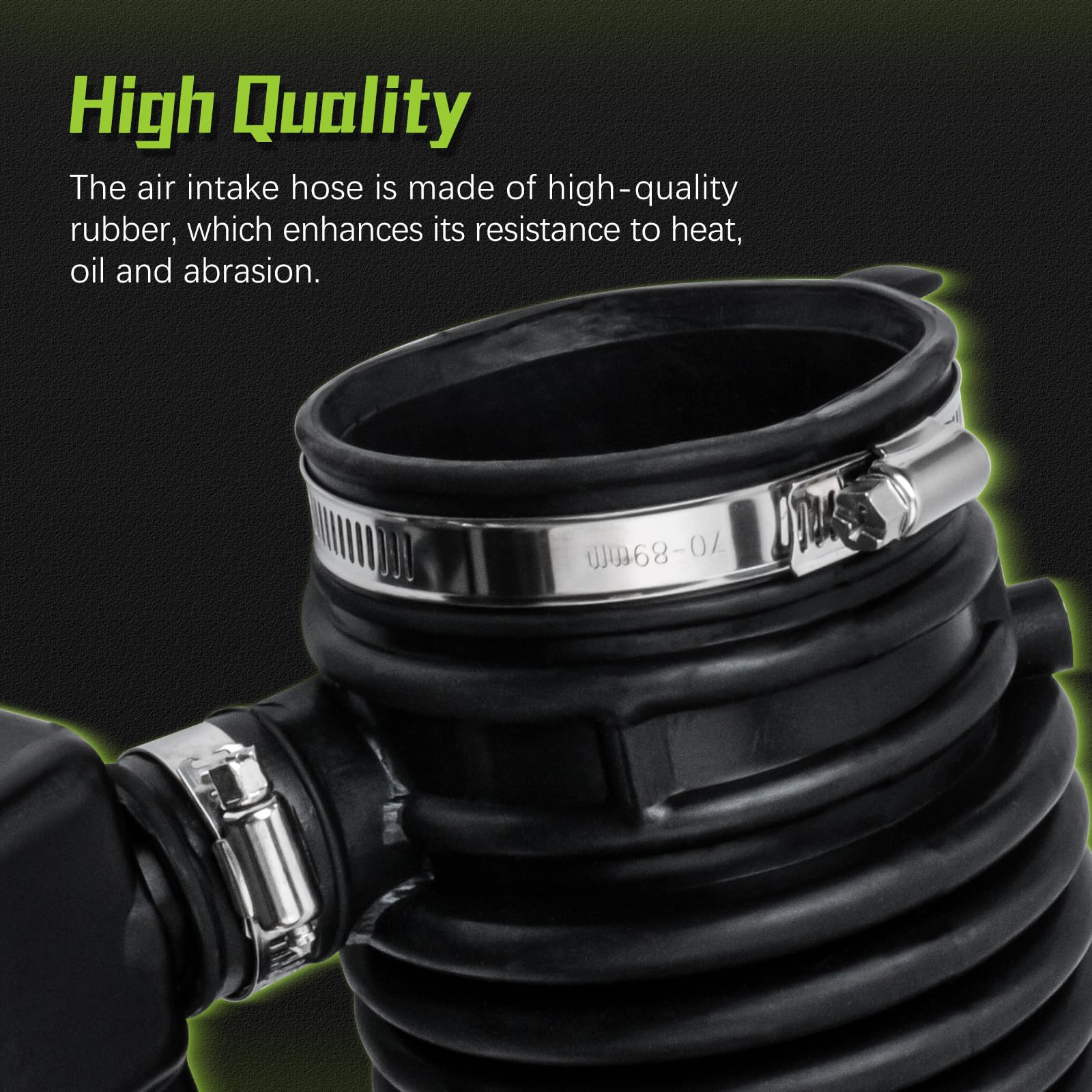 VINMS reinforced rubber hose core boosts durability against heat and wear.