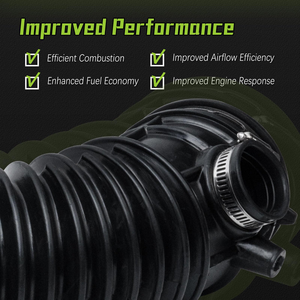 VINMS under-hood view of the air intake hose ready for replacement