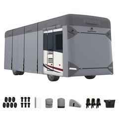 VINPATIO Class A RV cover top view shows seven-layer durability for long-lasting protection.