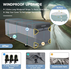 VINPATIO Class A RV cover waterproof coating provides reliable rain protection during storms.