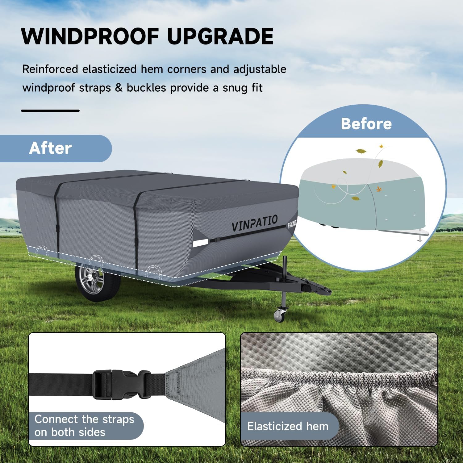 VINPATIO complete kit including storage bag and straps for quick deployment.