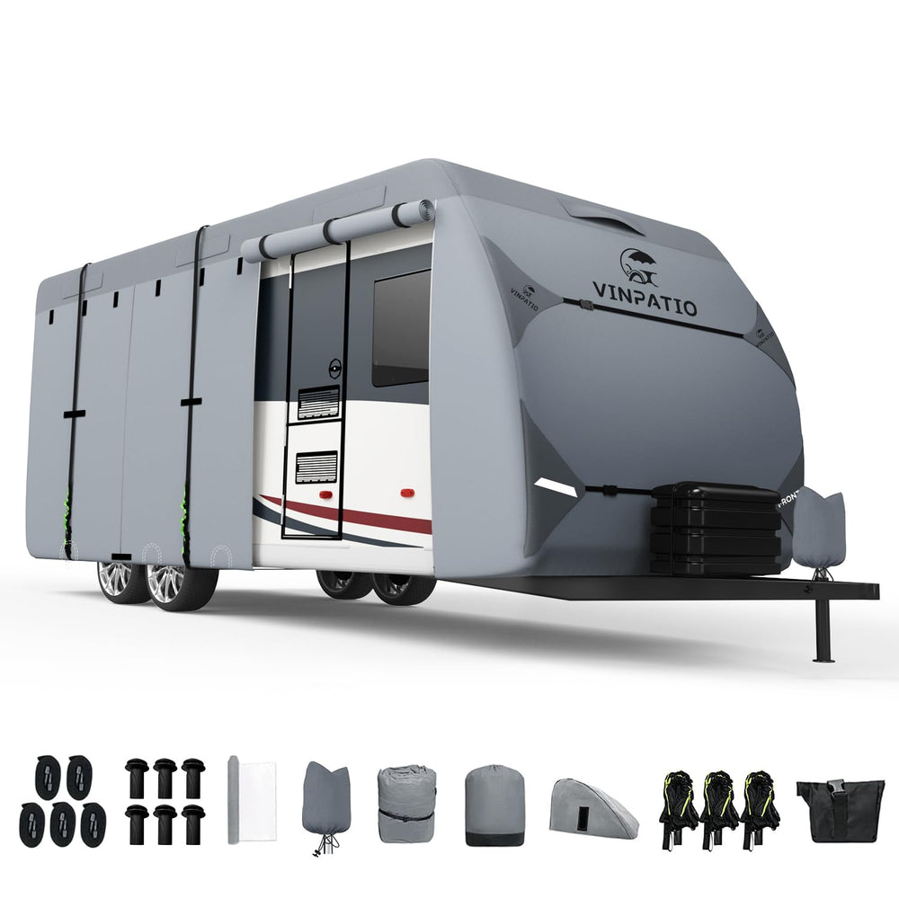 VINPATIO RV cover top view showing seven-layer durability