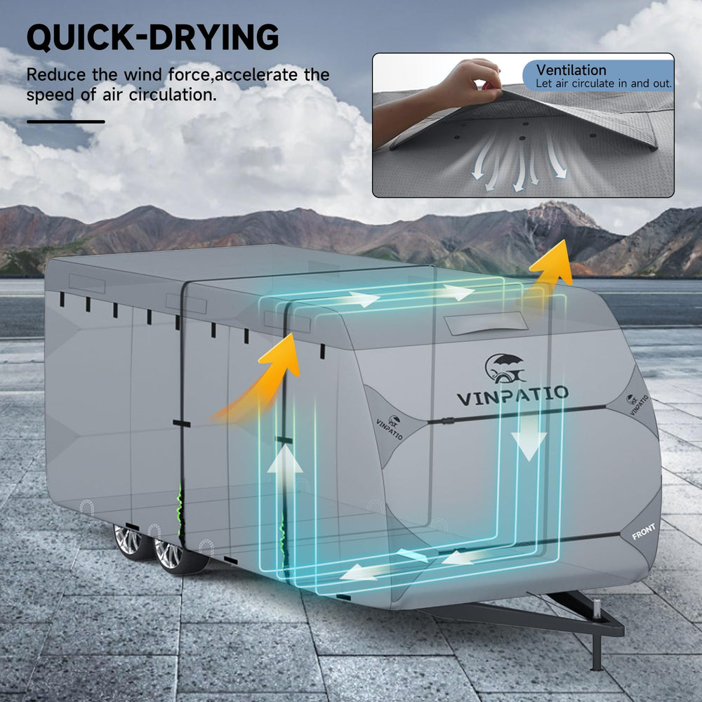 VINPATIO RV cover UV protection slows exterior aging.