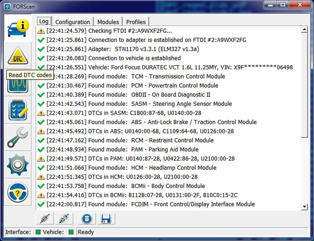 Diagnostic codes display on VINTscan TT55502 for quick troubleshooting.