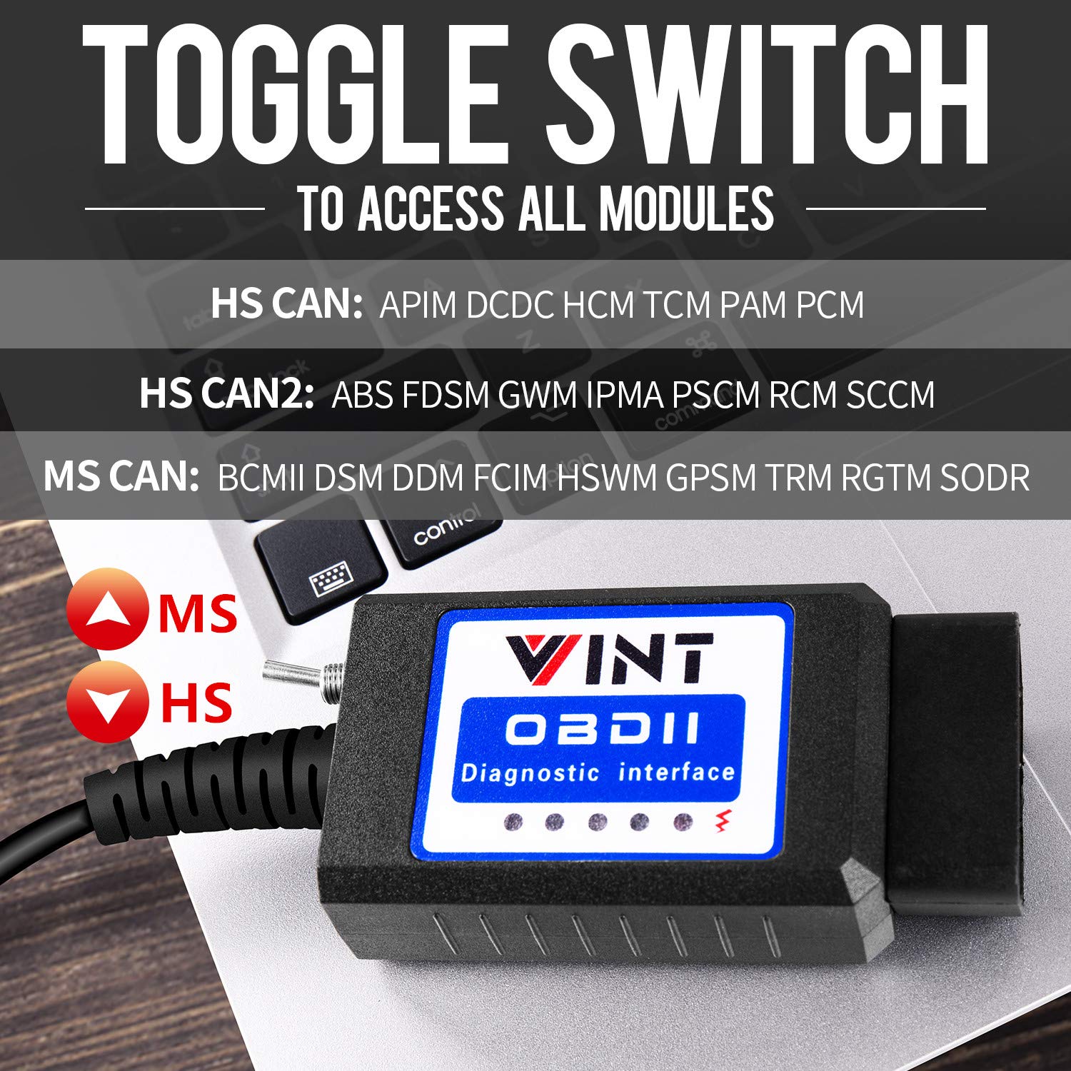 Ford compatibility with VINTscan FORScan TT55502 for F-150 and light trucks.