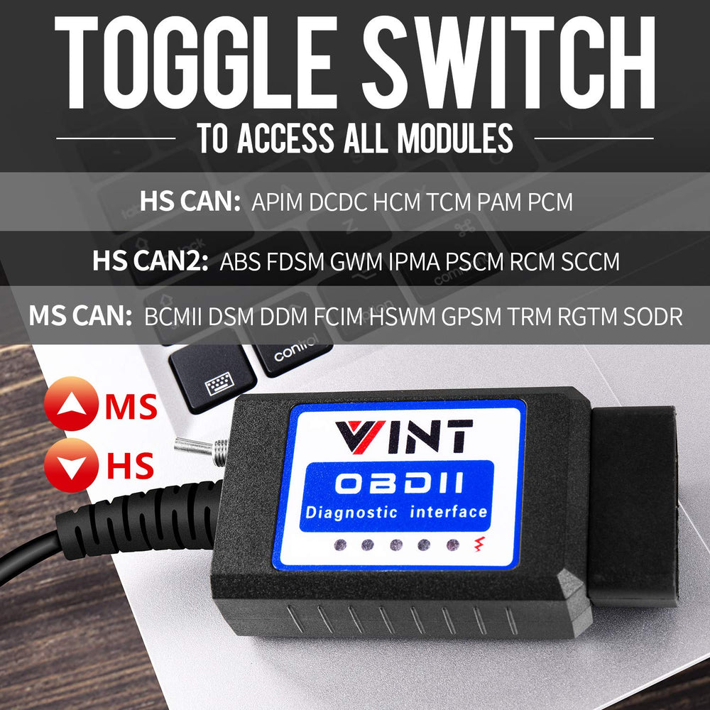 Ford compatibility with VINTscan FORScan TT55502 for F-150 and light trucks.