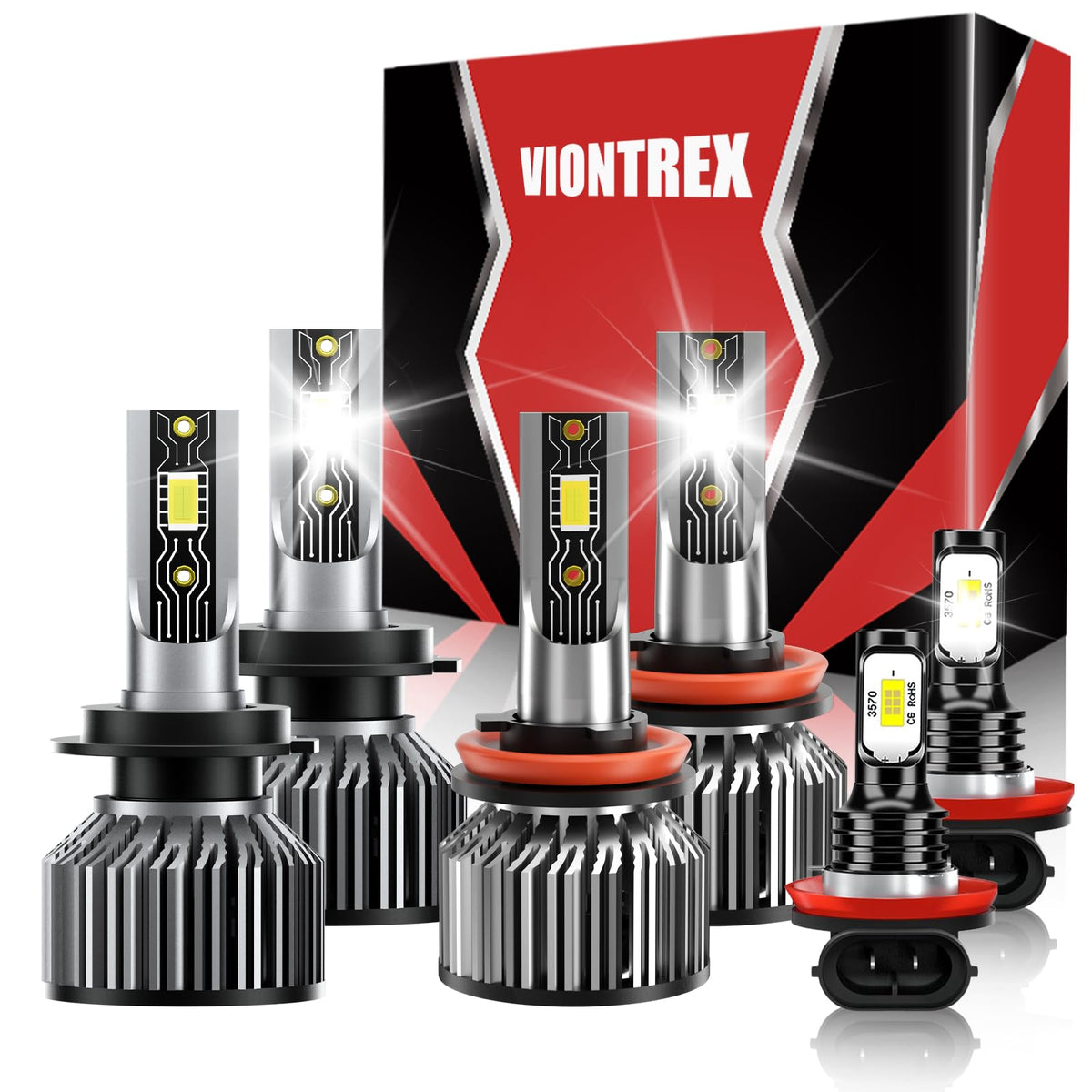 VIONTREX H7 high beam bulb for Ford Fusion delivers bright 6500K illumination for night driving