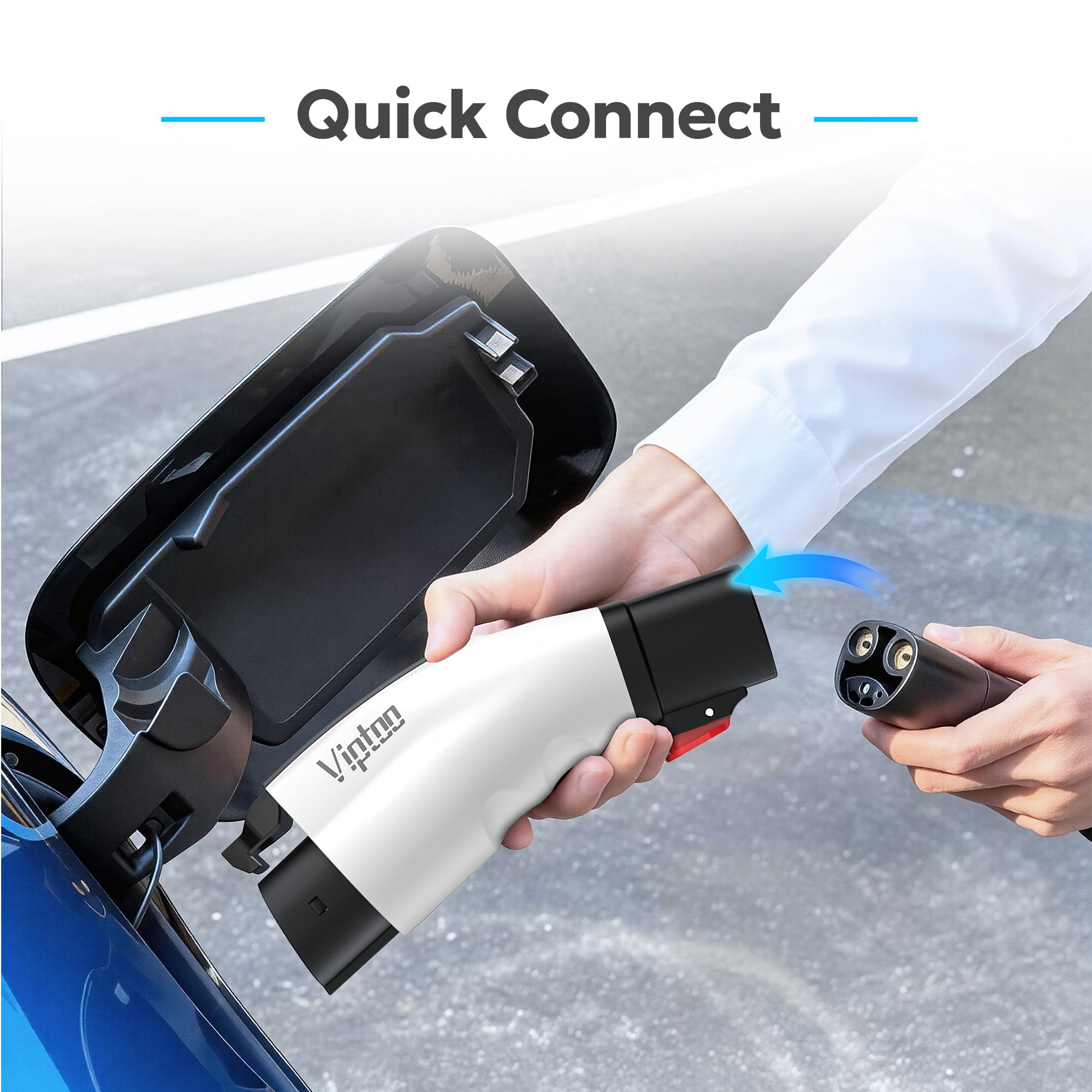 VIPTOO compatibility highlight image indicates AC only and Tesla friendly features