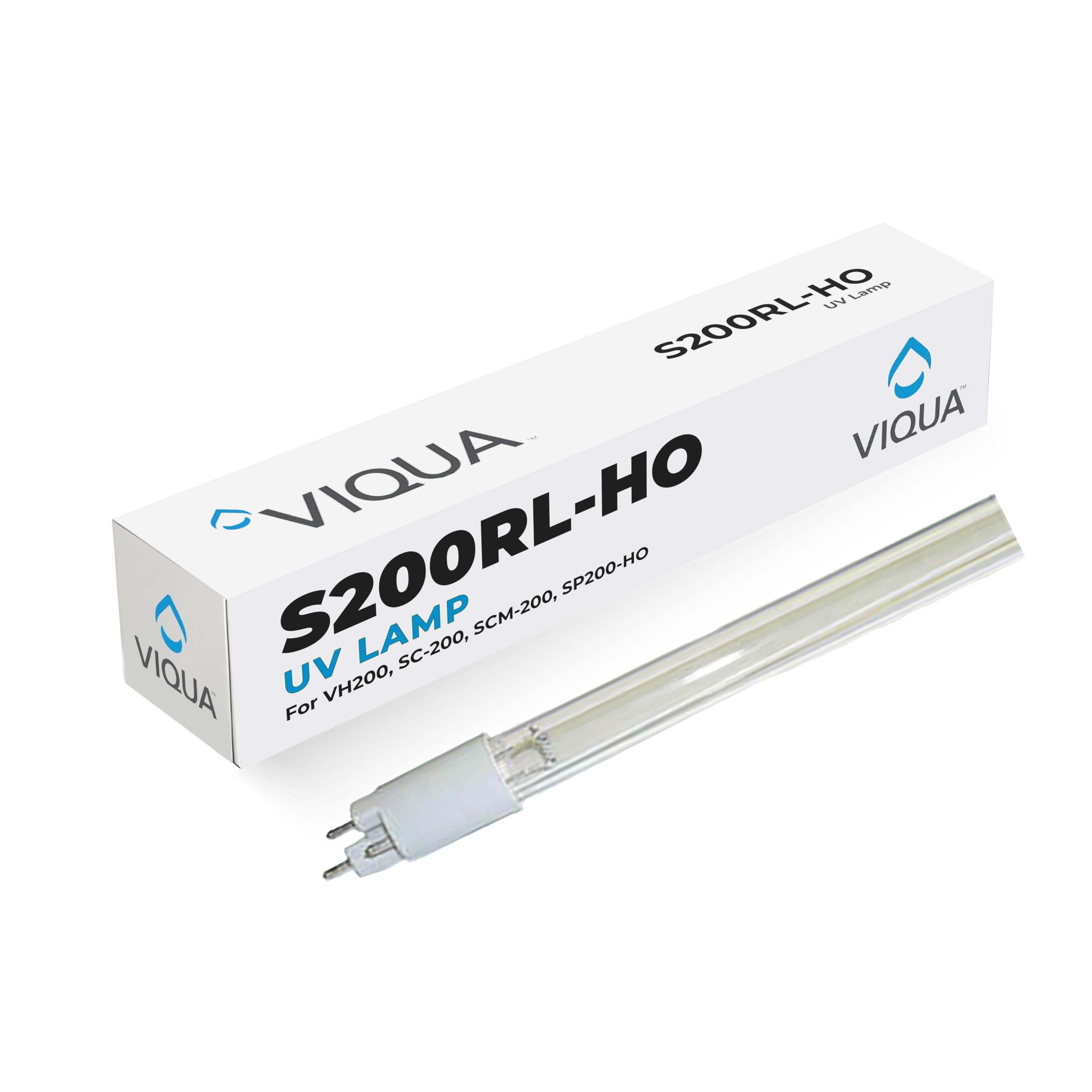Viqua S200RL-HO lamp closeup shows premium OEM construction for reliable UV performance.