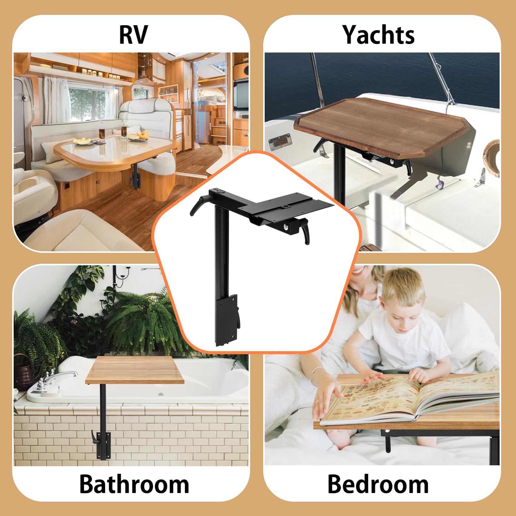Virego side-mount design fits RV benches without clutter.