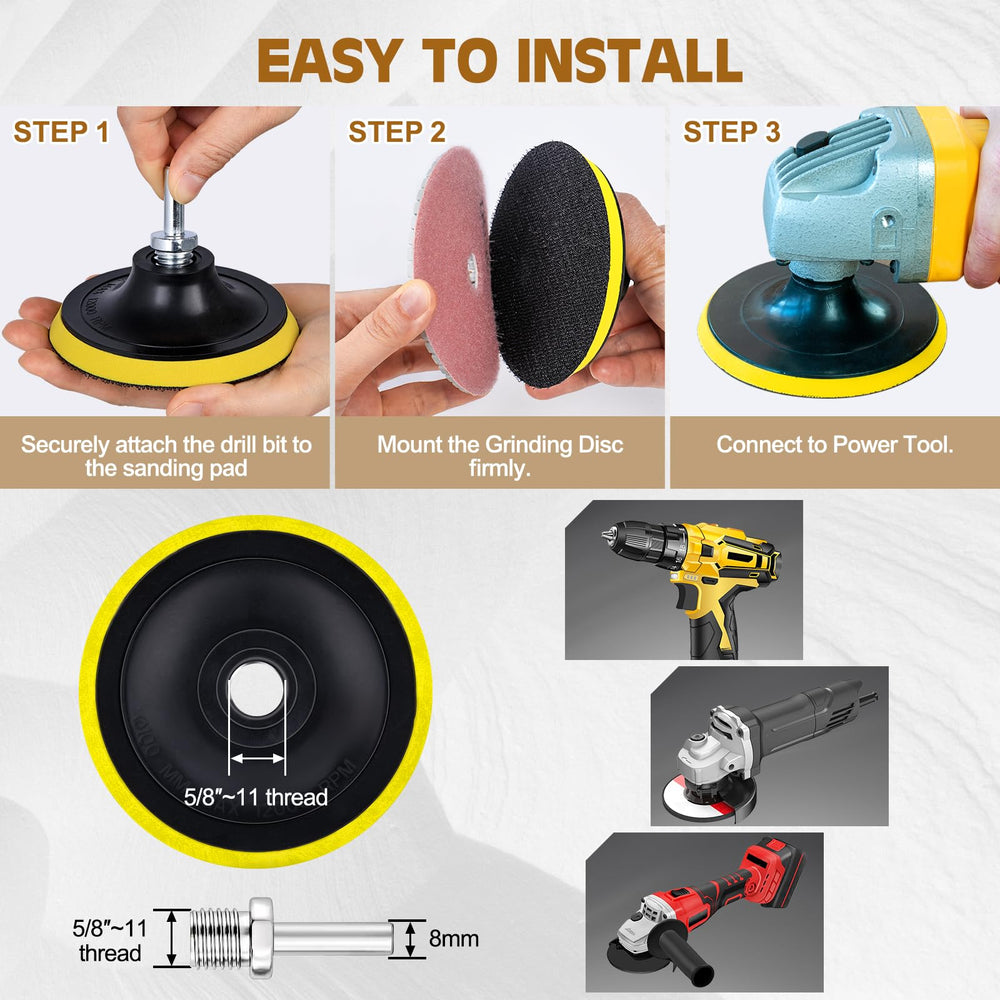 Viscoo backing pad with 5-8-11 thread for quick attachment