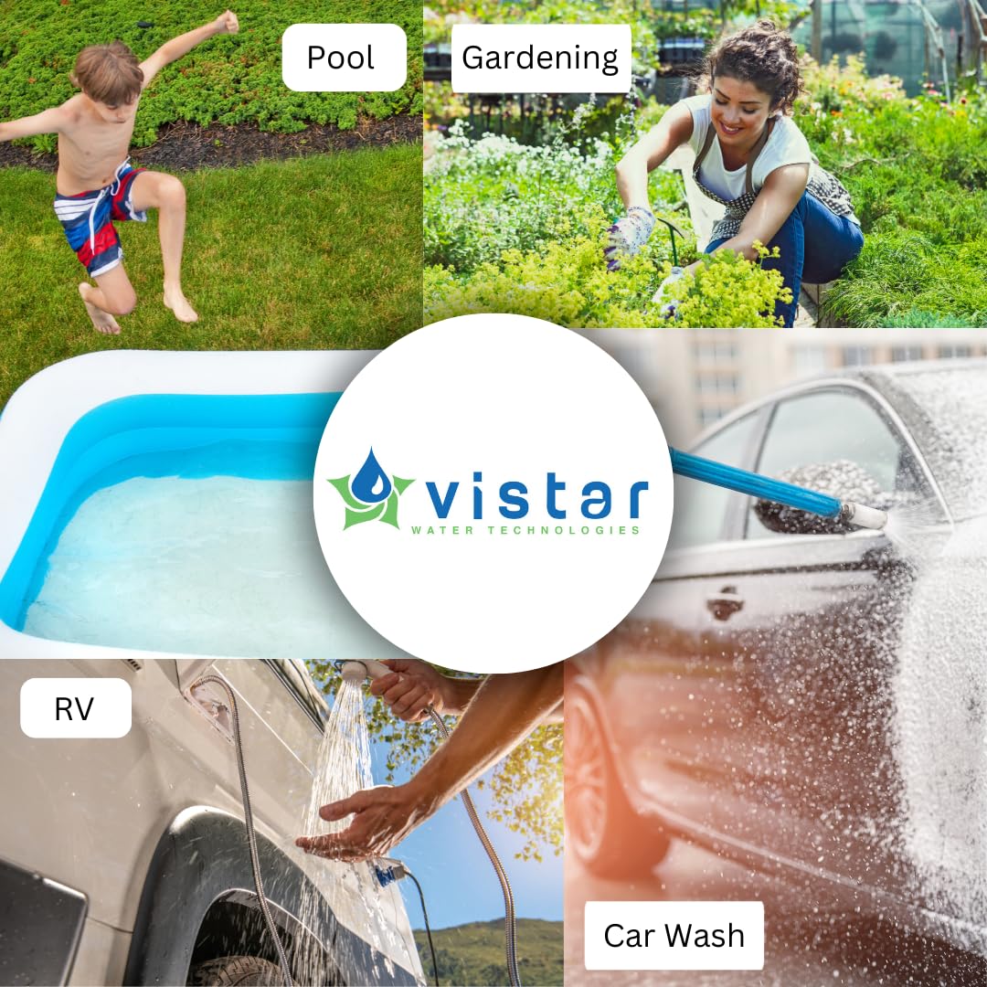 Vistar hose and filter combo supports gardening, camping, and pet care with clean water.