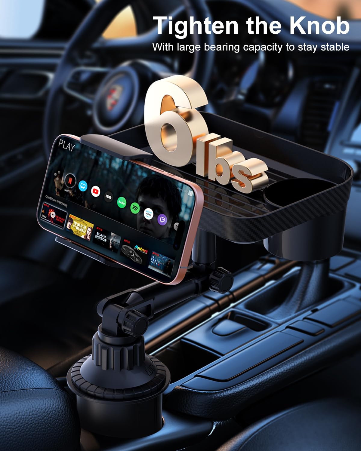 Vitog anti-slip cup holder inside preventing spills during turns