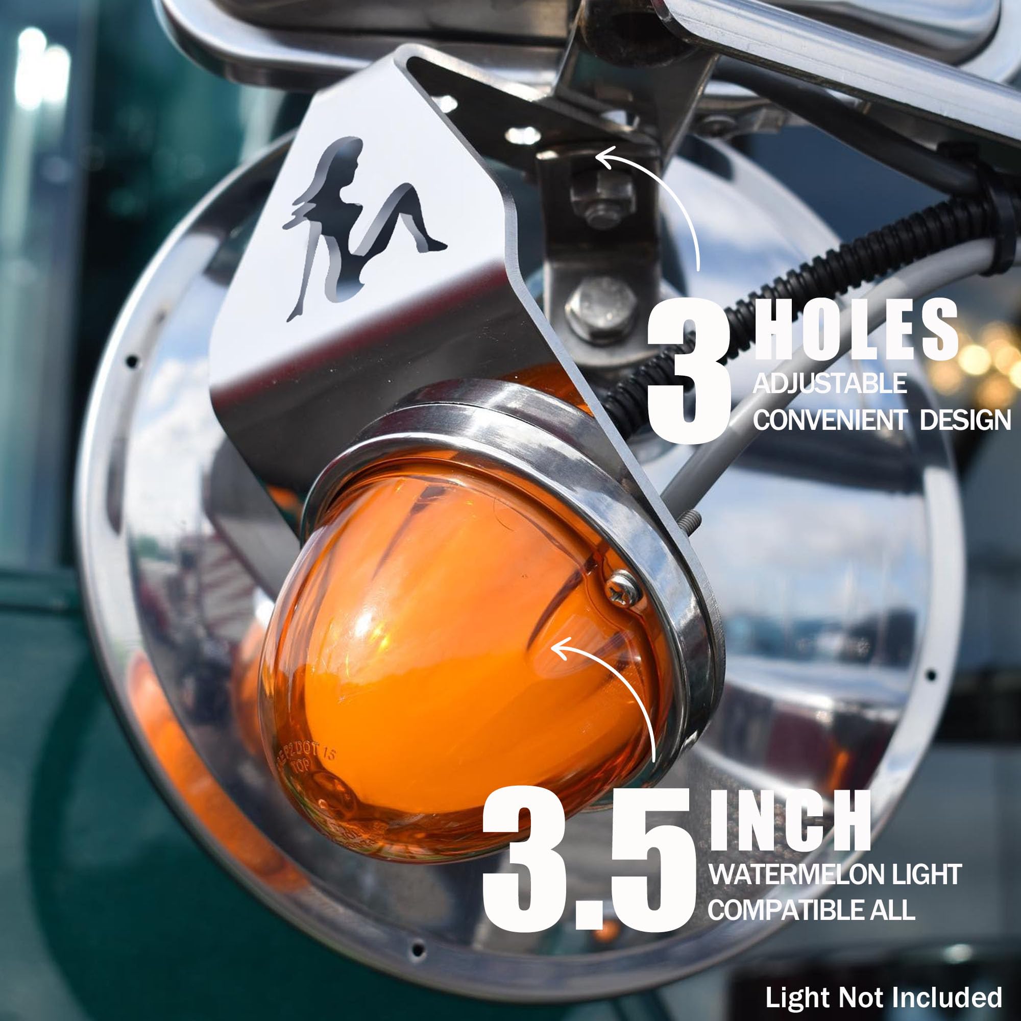 Securely mounts signals to mirrors for improved visibility with Vitonsbay bracket.