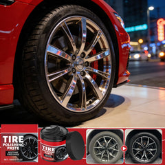 Viuvoiul tire polishing paste being spread for even, professional results
