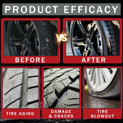 Viuvoiul wet gloss tire finish on a car tire after application