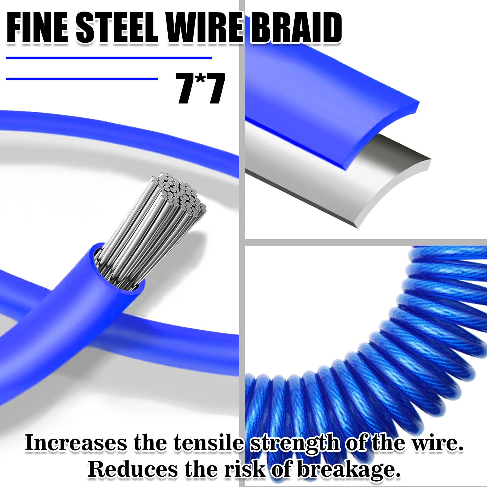 VIVBOO blue breakaway cable for trailers, versatile and reliable on the road.
