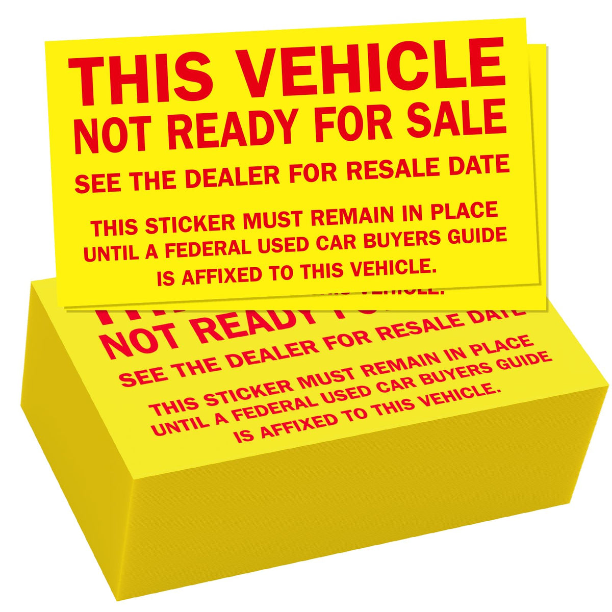 Vivitex Not For Sale sticker 200-pack shown on car window for quick lot communication
