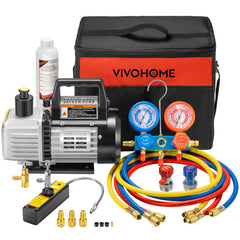 VIVOHOME rotary vacuum pump in action for fast HVAC evacuations