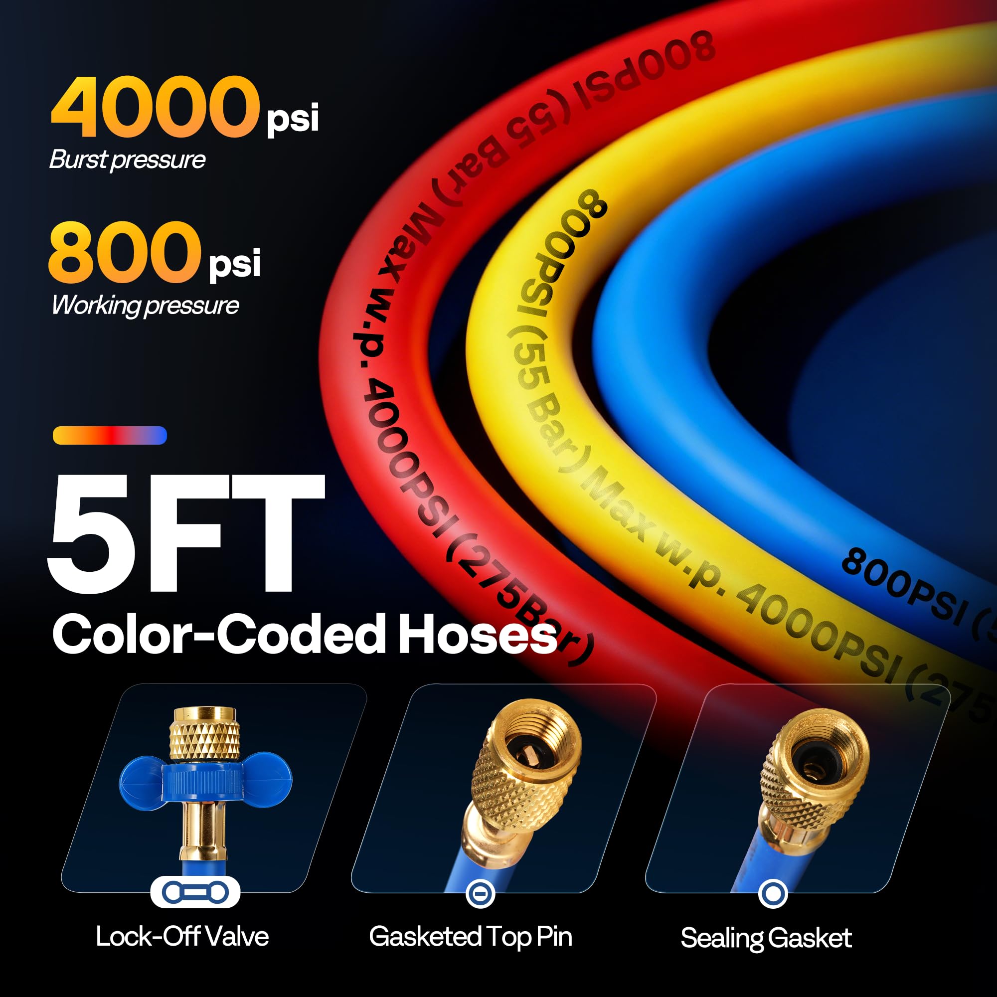 Vivohome brass fittings and gauge protectors provide durable sealing during service