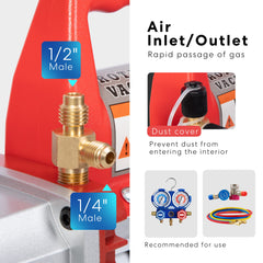 VIVOHOME color-coded hoses connected for safe high/low pressure setup.