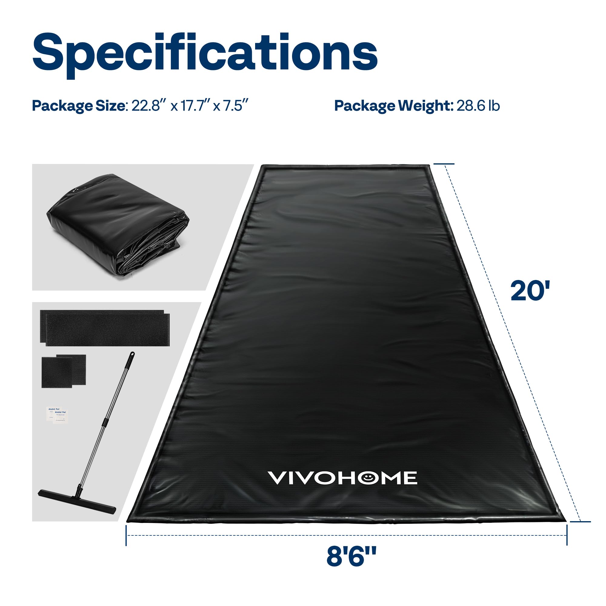 VIVOHOME Containment Mat easy-clean design tolerates hose washing.
