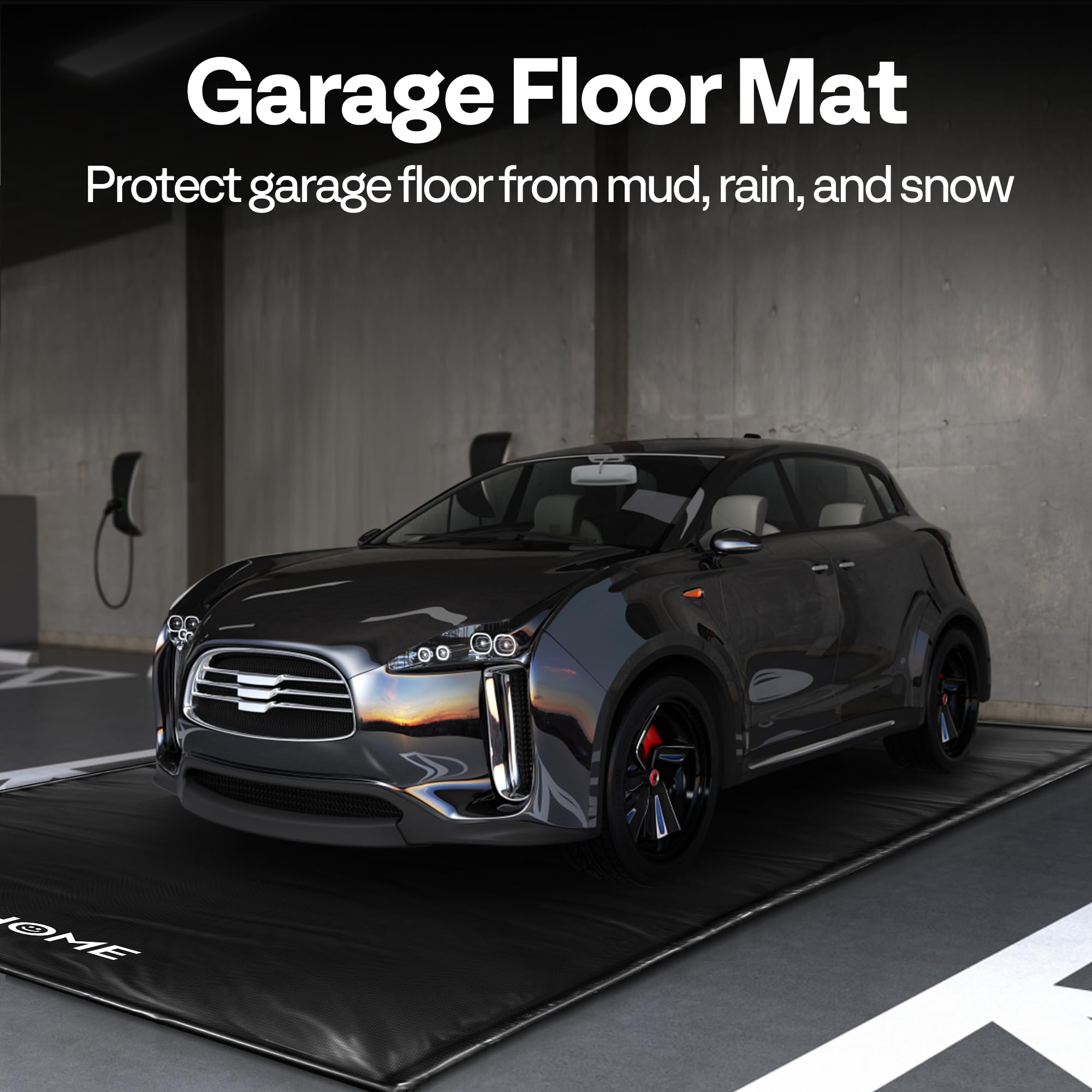 VIVOHOME Containment Mat raised-foam-edge contains melted snow and liquids.