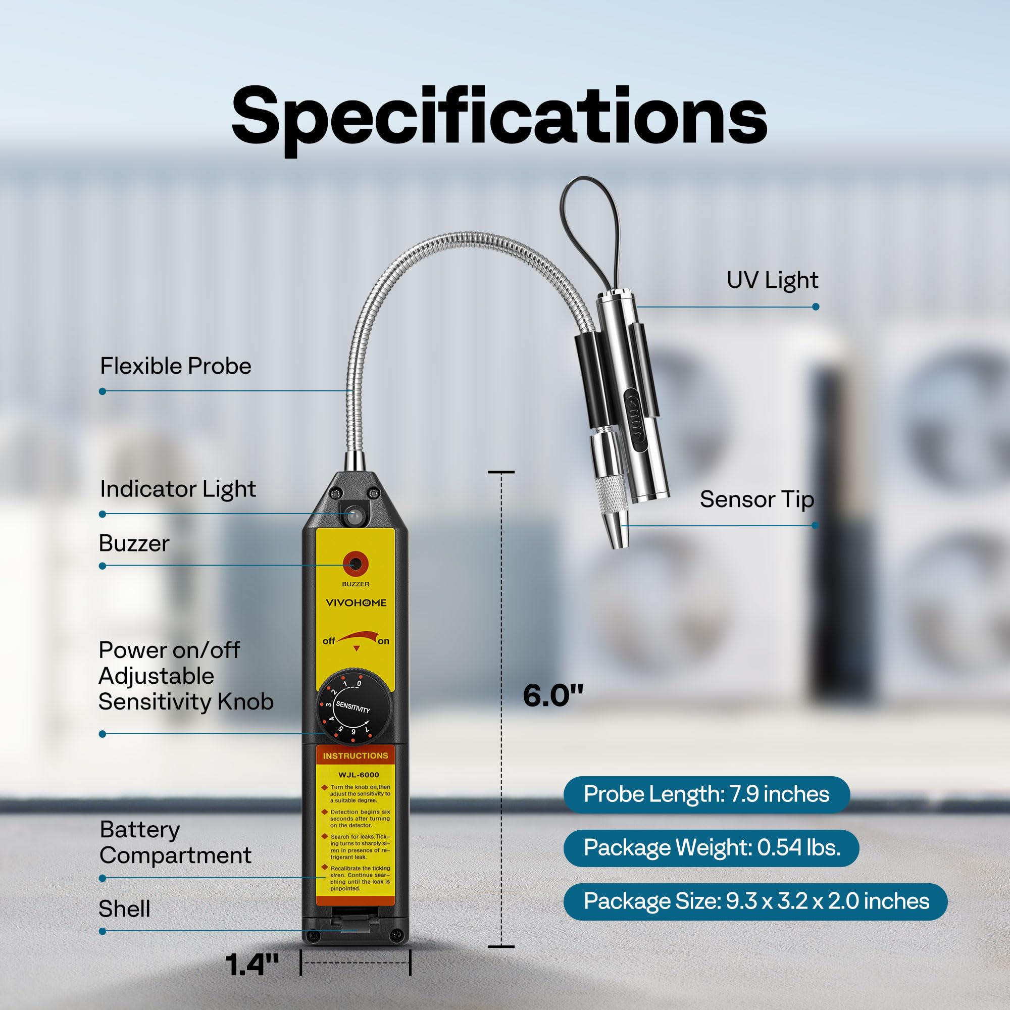 VIVOHOME compatibility covers multiple refrigerants for versatile detection.