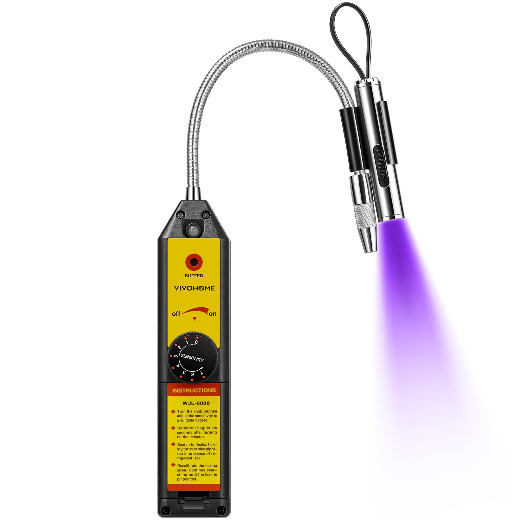 VIVOHOME Freon leak detector, front view, compact, portable for on-the-go checks.