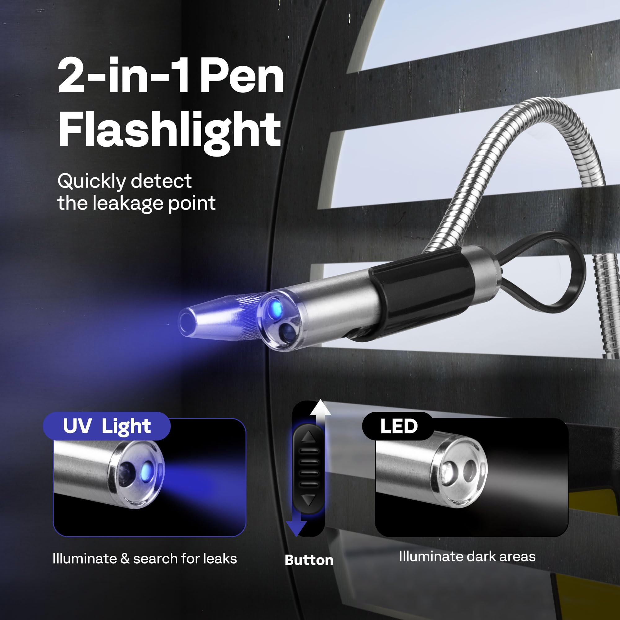 VIVOHOME UV flashlight feature helps locate leaks more precisely.
