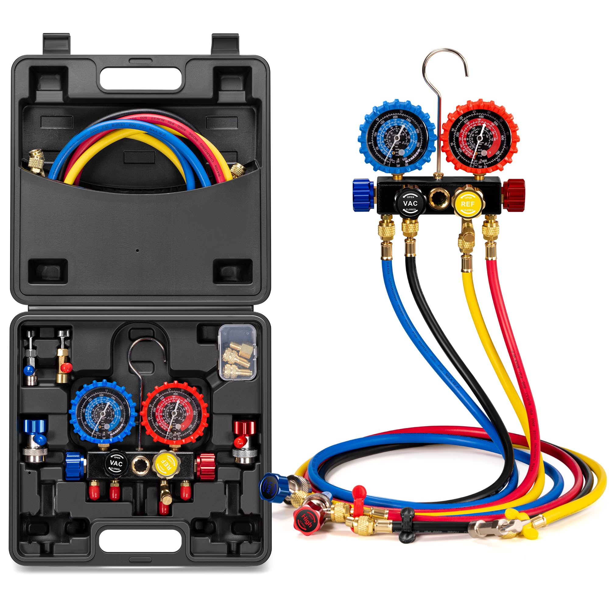 VIVOHOME HVAC manifold gauge set front dial for precise pressure readings during service