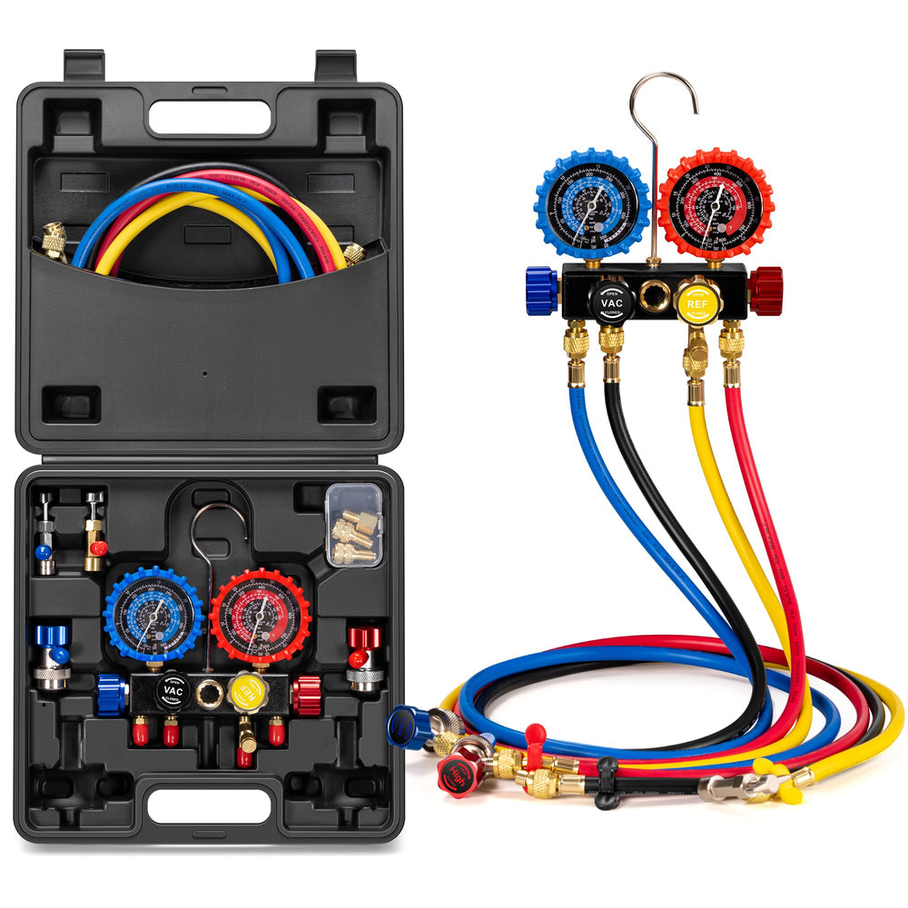 VIVOHOME HVAC manifold gauge set front dial for precise pressure readings during service