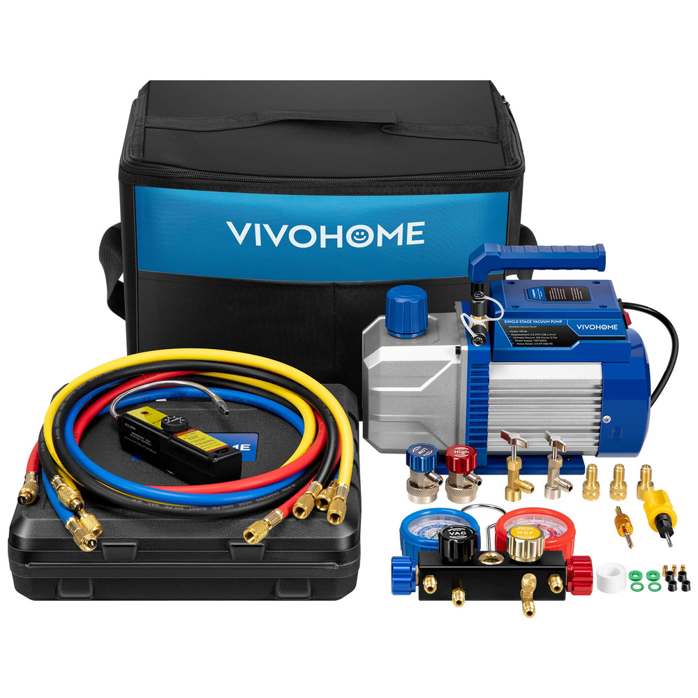 VIVOHOME vacuum pump 110V for efficient evacuation and recharge.