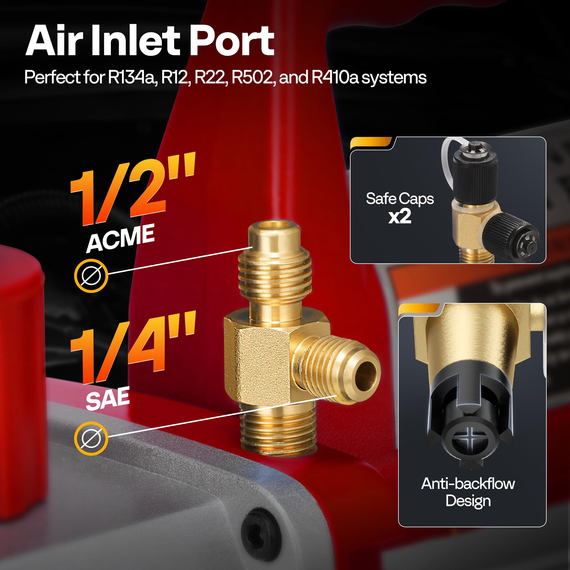 VIVOHOME manifold gauge set with ports and adapters.
