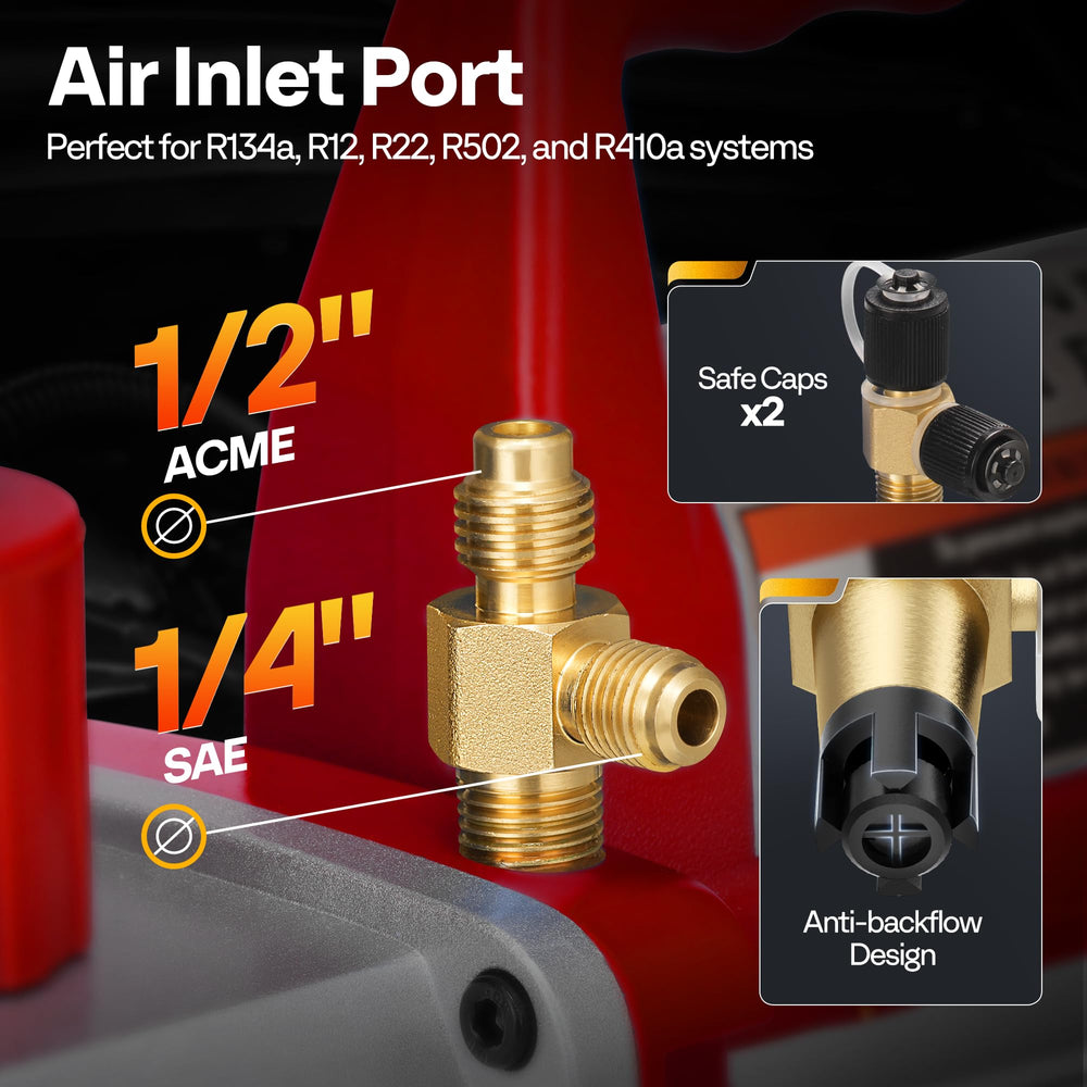 VIVOHOME manifold gauge set with ports and adapters.