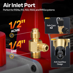 VIVOHOME manifold gauge set with ports and adapters.