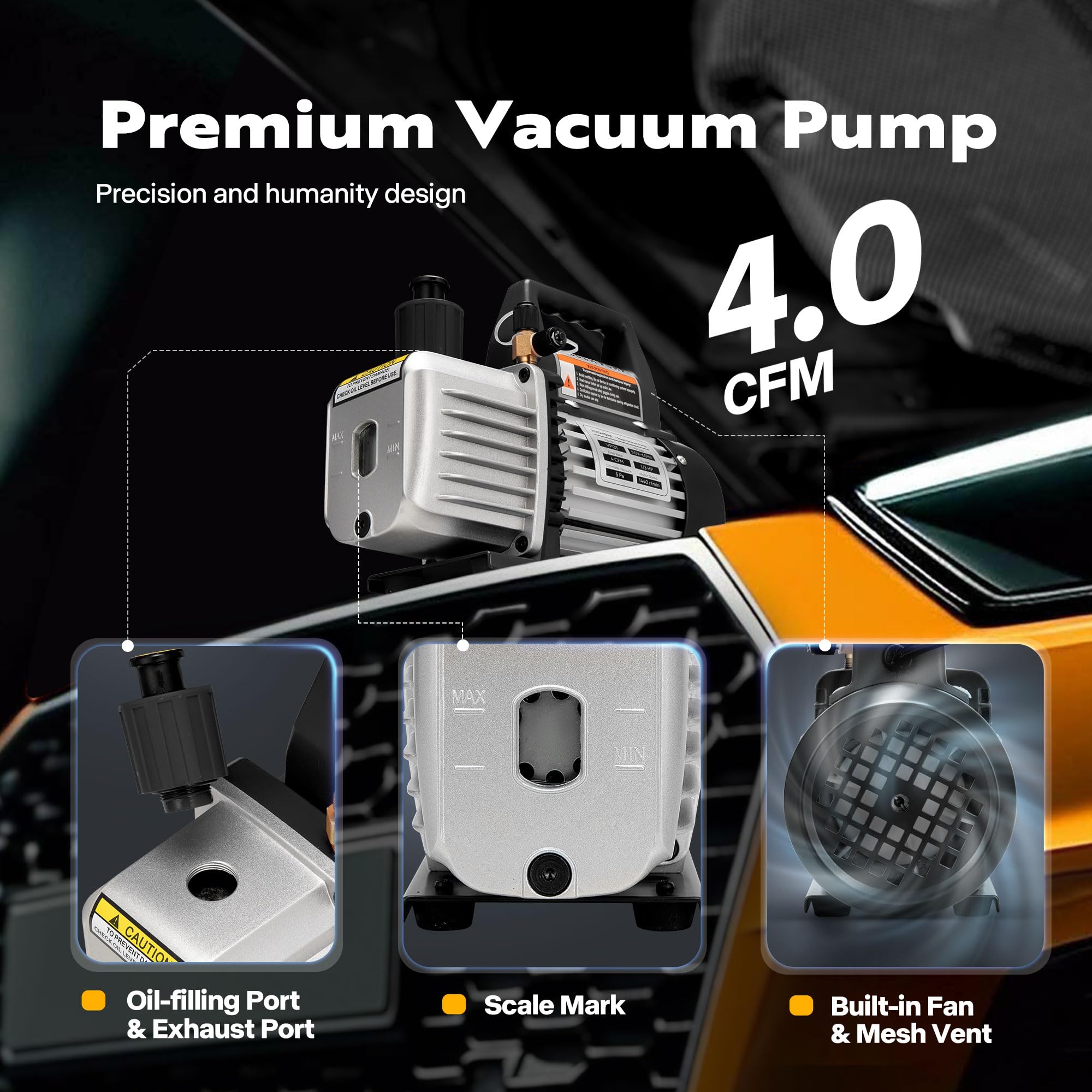 VIVOHOME oil sight glass on pump for quick oil checks