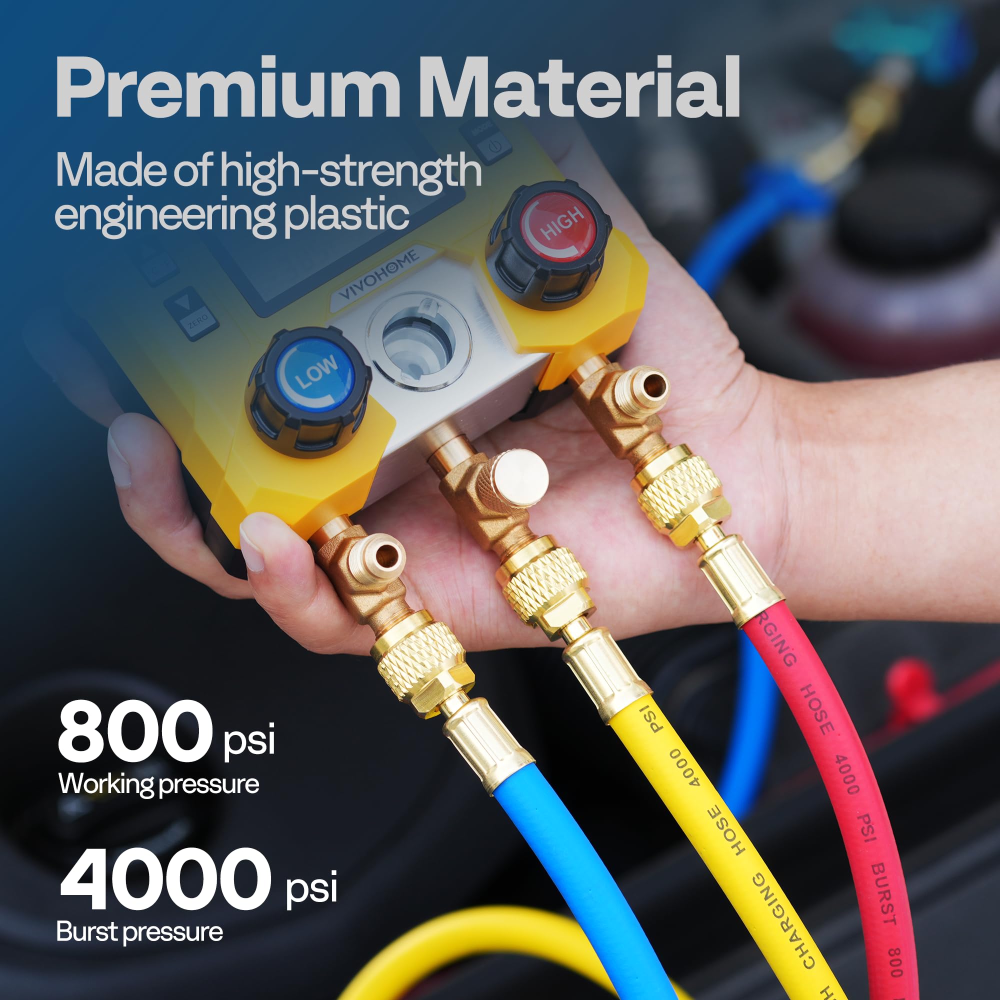 VIVOHOME quick couplers for R134a/R1234yf enable quick, clean connections.