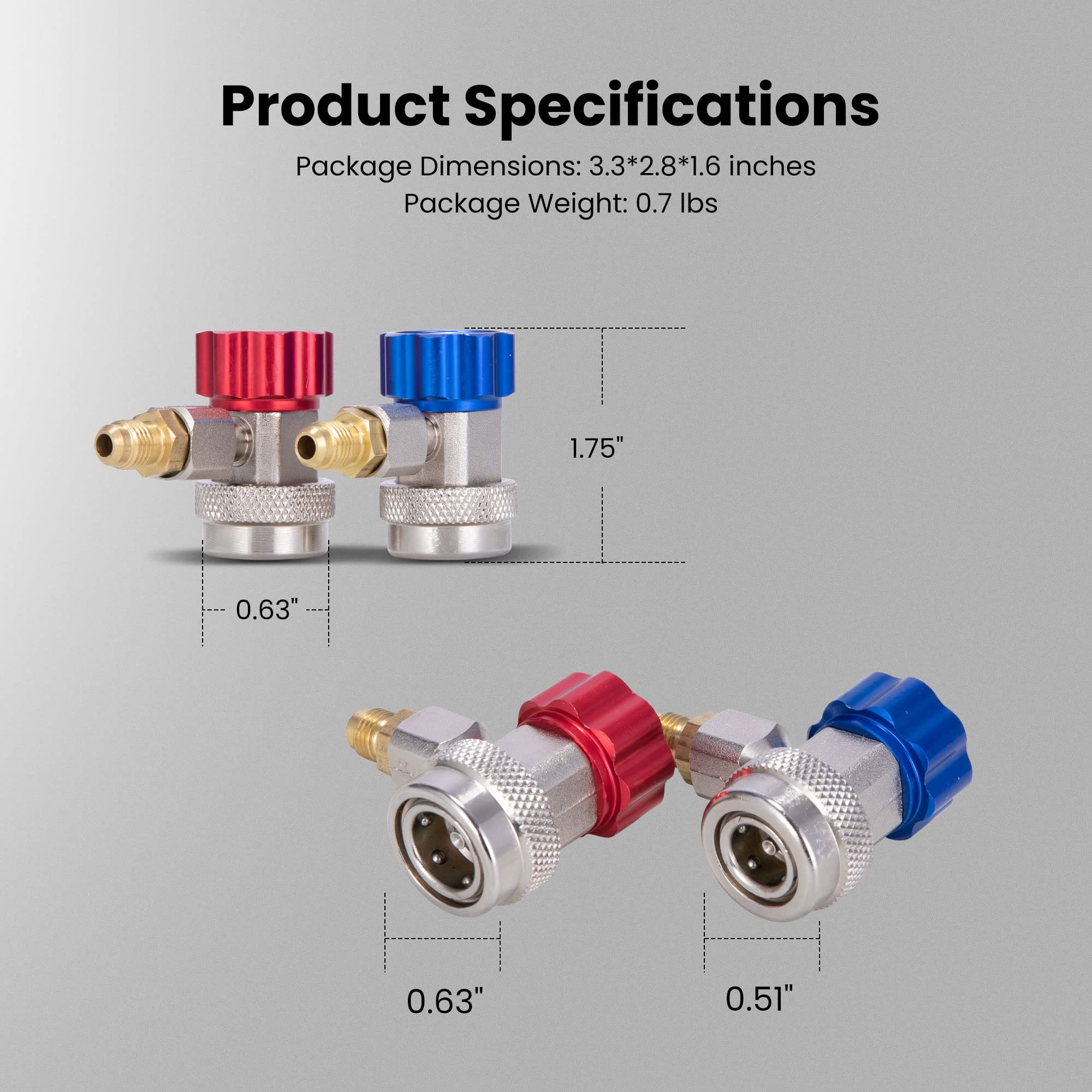 VIVOHOME refrigerant quick coupler kit supports charging and diagnostic checks across vehicles.
