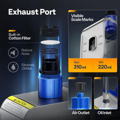 VIVOHOME exhaust filter captures oil mist for cleaner operation.