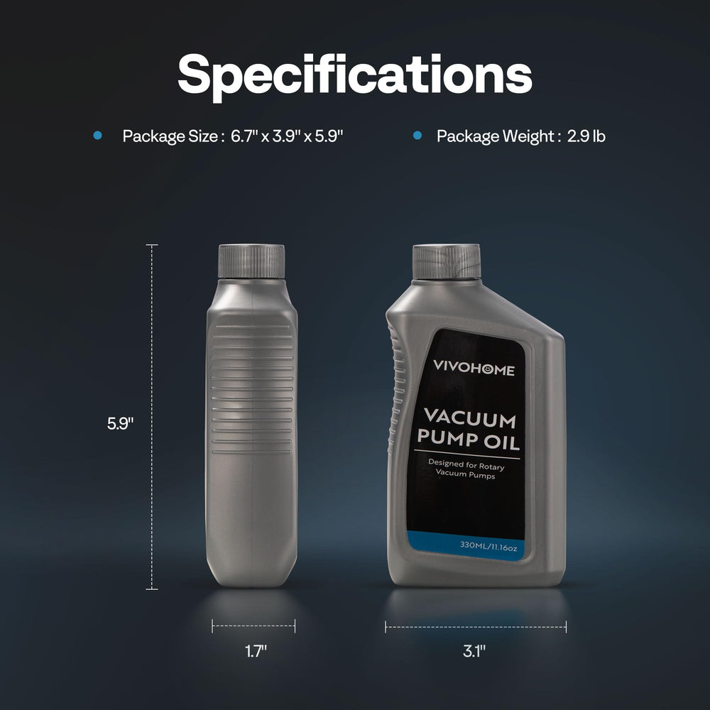 Clear label on VIVOHOME oil emphasizes low moisture content and purity.