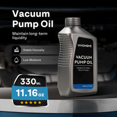 Close-up highlights VIVOHOME oil high viscosity for stable pump performance under heat.