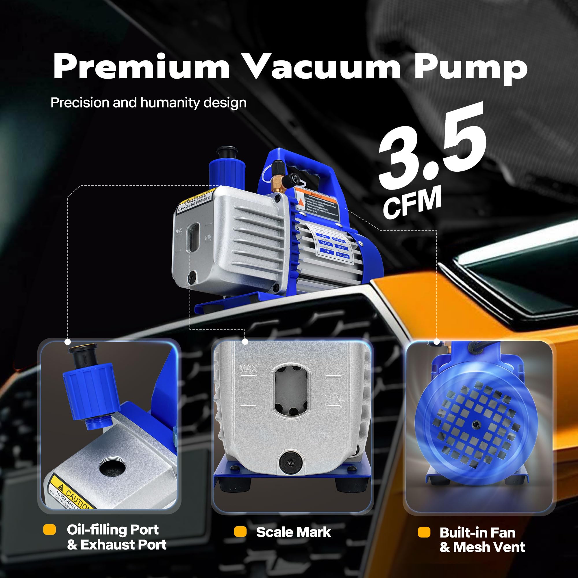 VIVOHOME vacuum pump with oil sight glass for monitoring