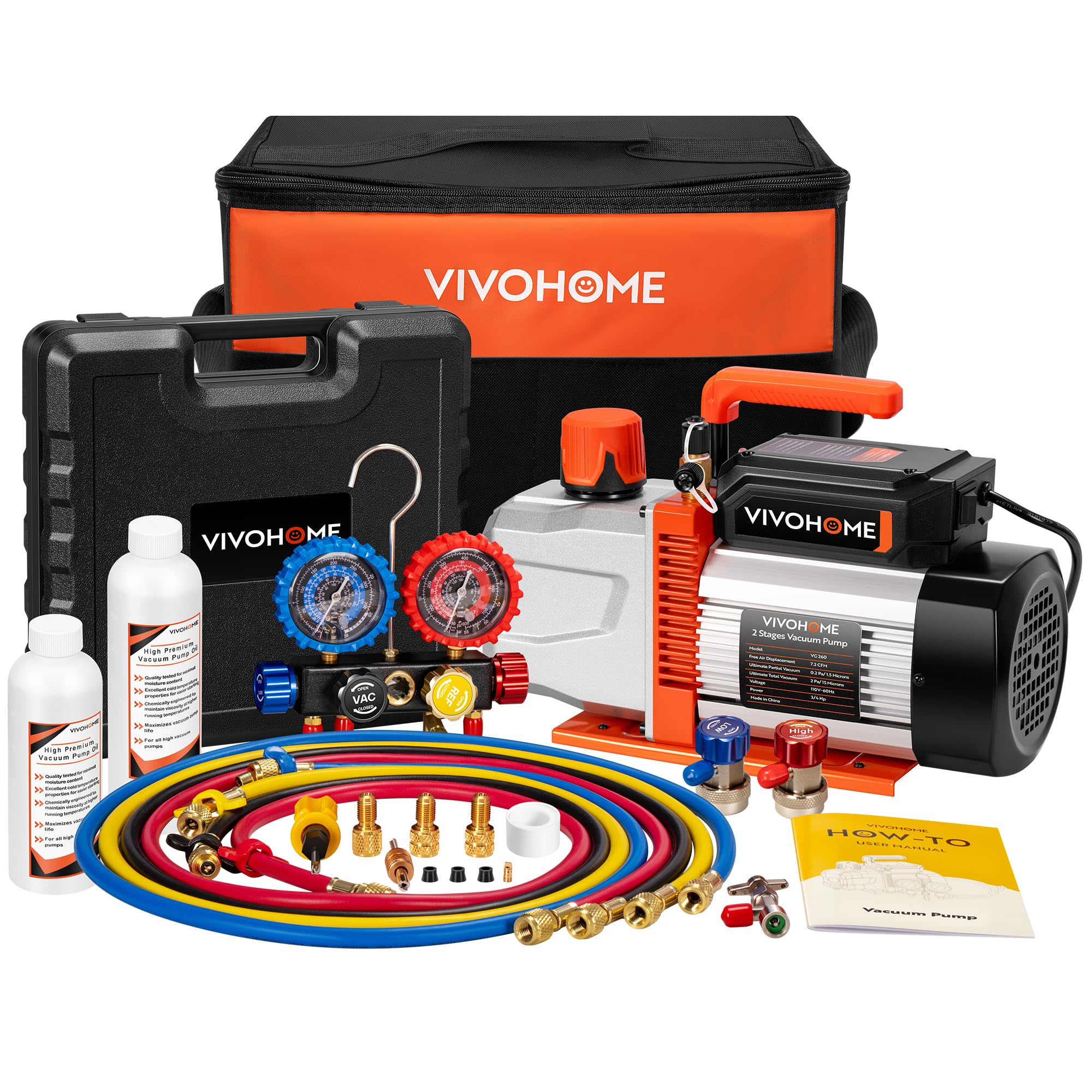 VIVOHOME VG Series vacuum pump overview for fast air removal in HVAC and automotive A/C.