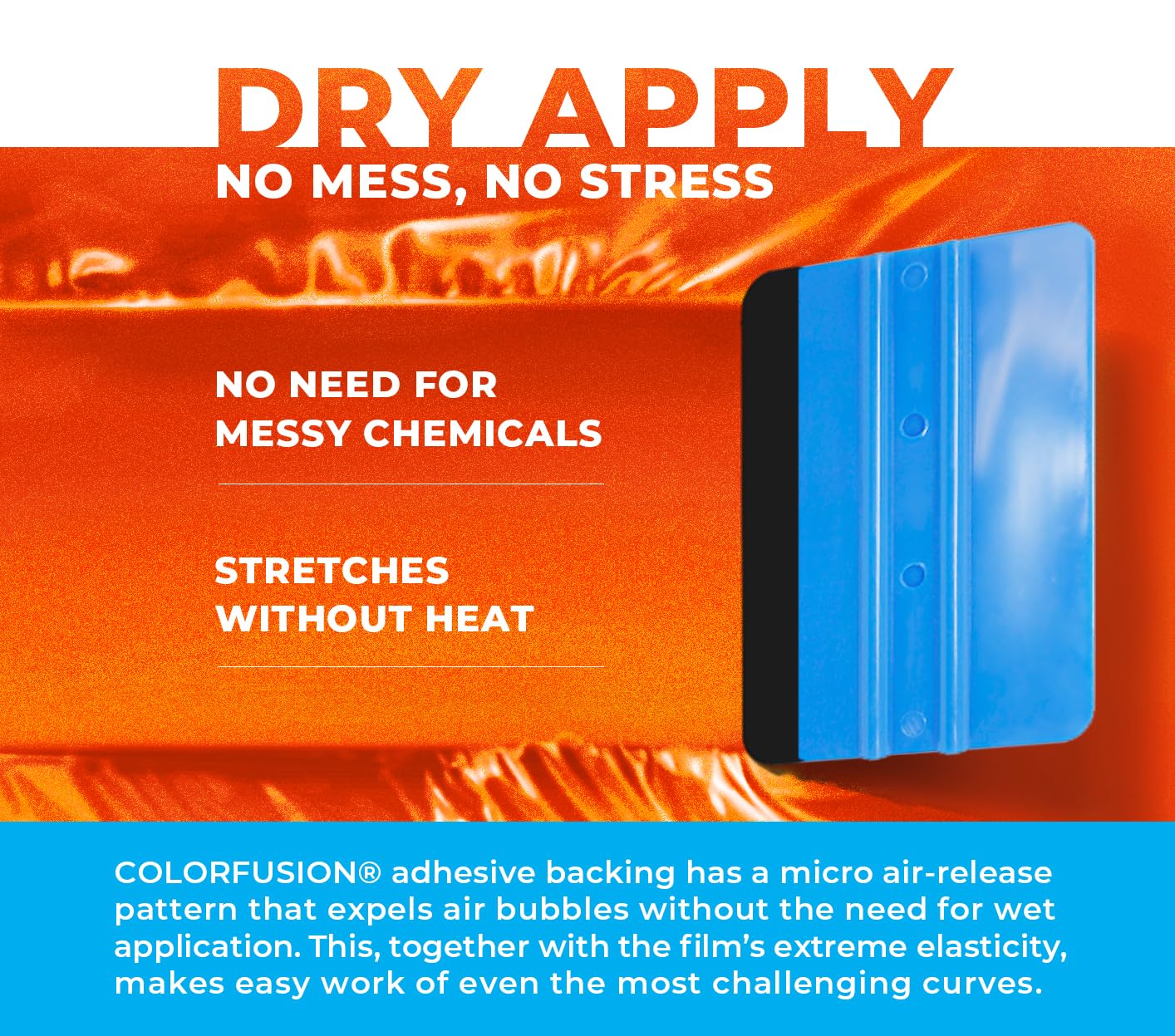 Hybrid dry/wet application demo on hood surface demonstrates flexible installation
