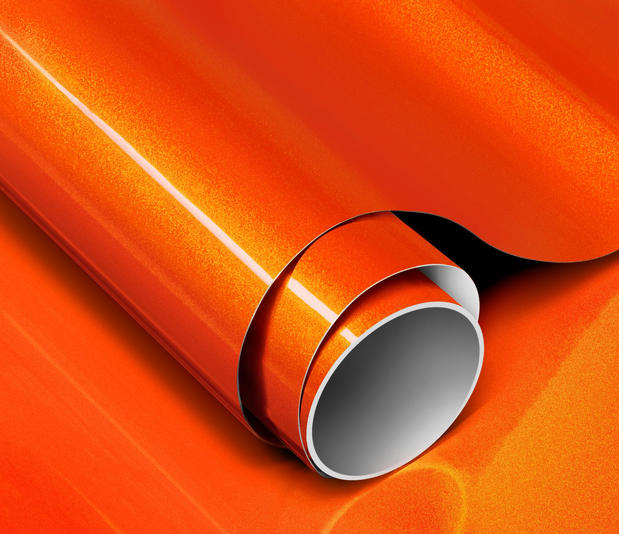 Gloss Flame Orange roll ready for dry-apply installation