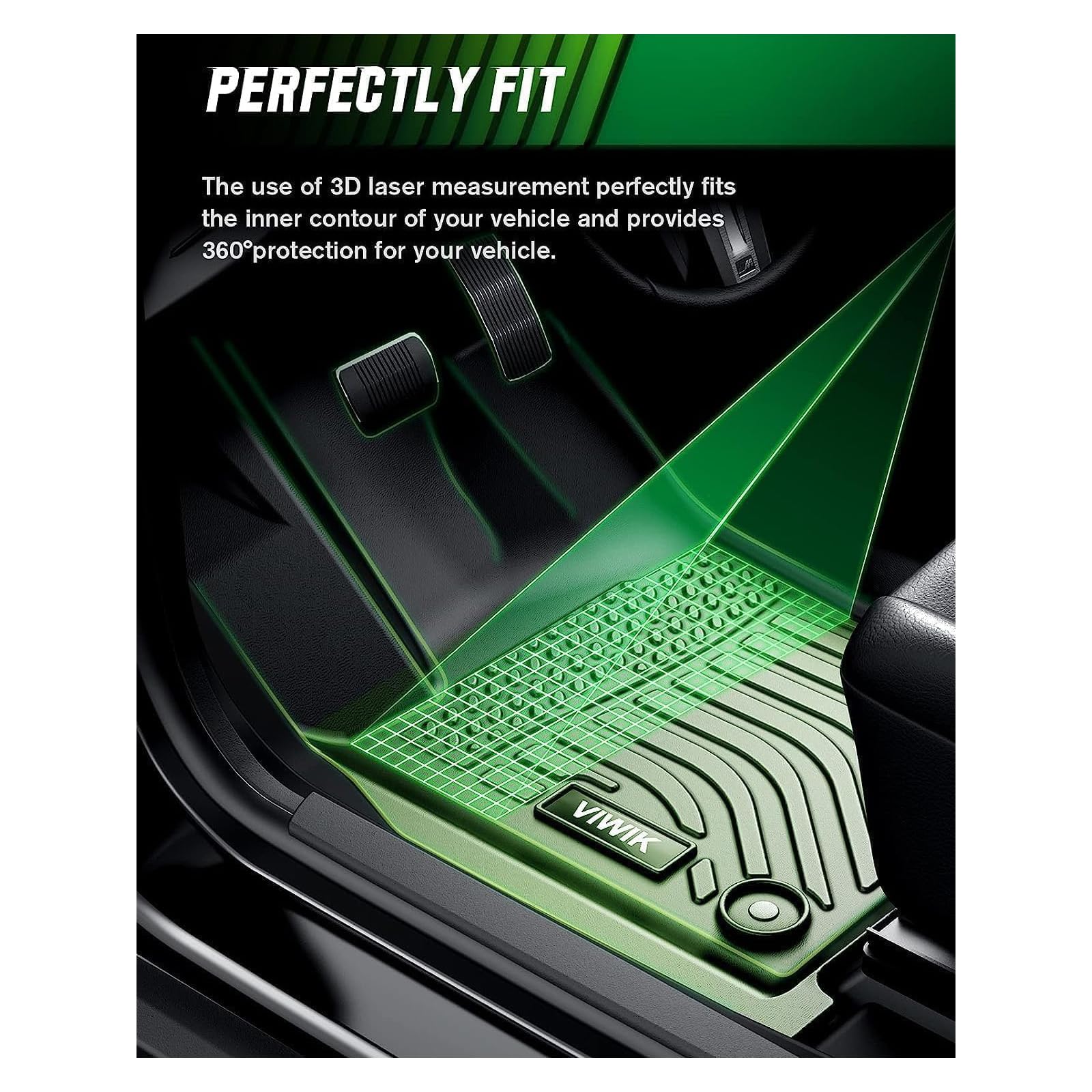 VIWIK Camry front row floor mats with reliable grip.
